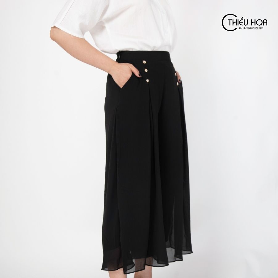 Quần giả váy trung niên nhiều màu sắc, kiểu dáng thời thượng, chất Chiffon bền đẹp Thương hiệu Thiều Hoa QD1Y0379