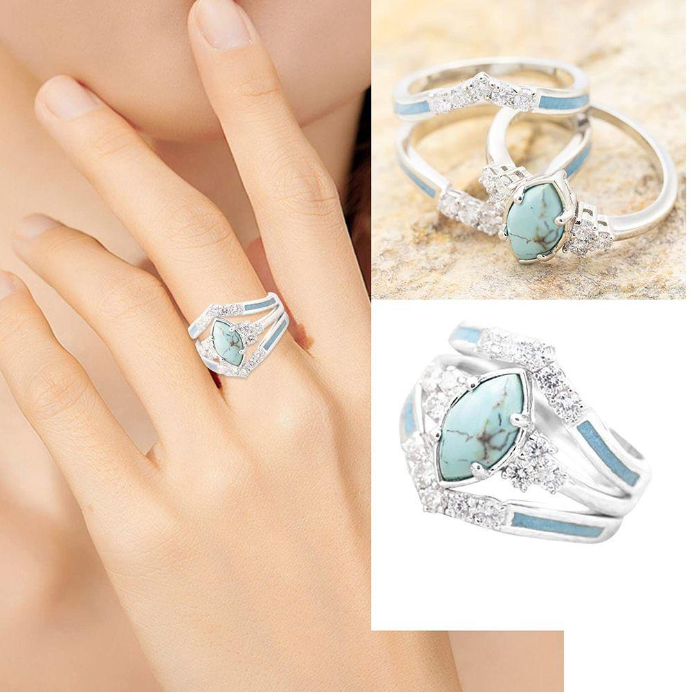 Nhẫn Đính Đá Ngọc Lam Sáng Tạo Dành Cho Ngày Của Mẹ