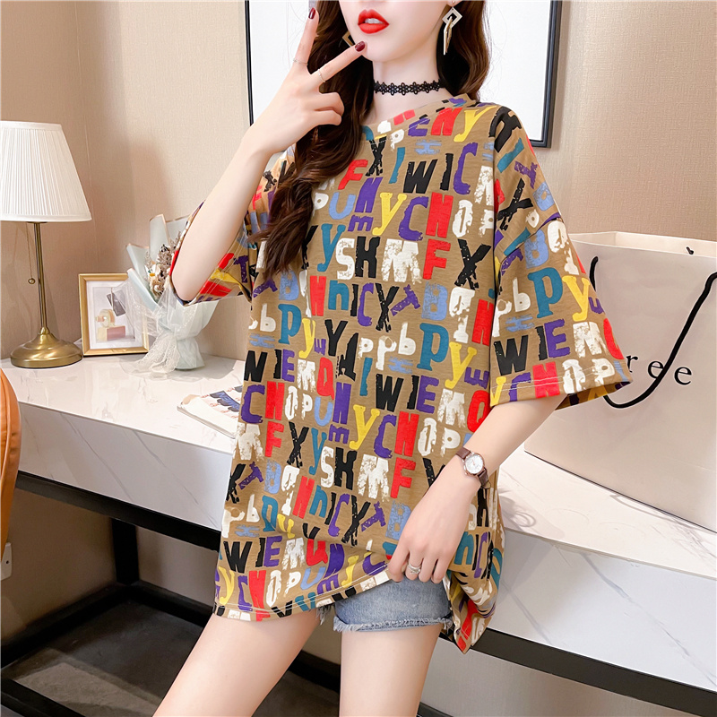 2021 new summer Korean version of ins tide loose student large size wild short-sleeved T-shirt female top