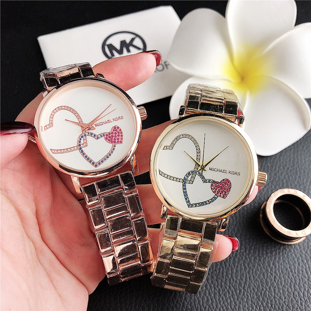 Mk Đồng Hồ Đeo Tay Thời Trang Bằng Thép Không Gỉ Sang Trọng Cho Nữ jam tangan perempuan wanita