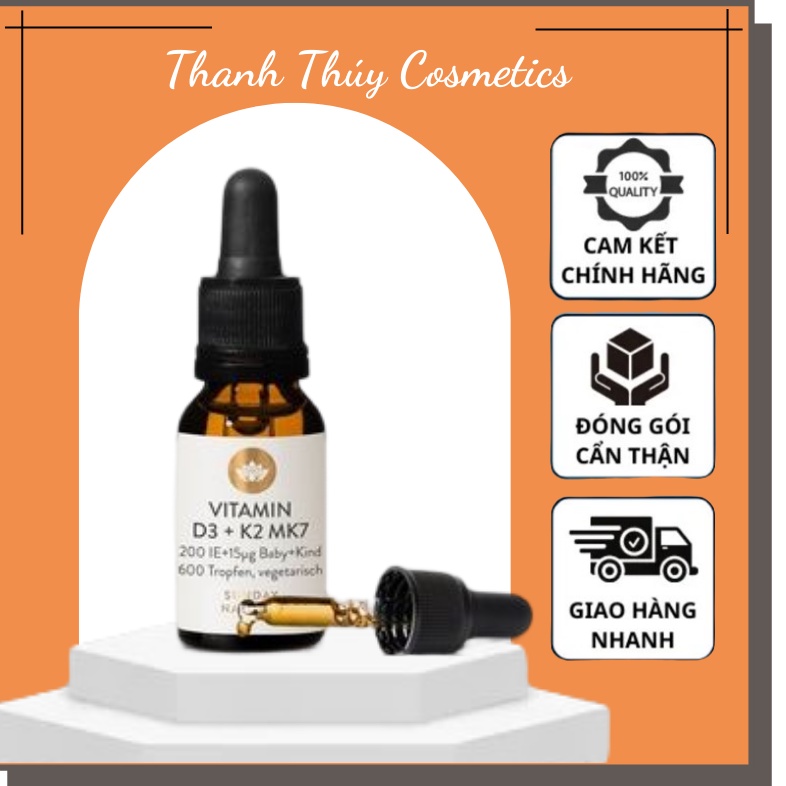Vitamin D3 K2 MK7 Sunday Natural - 20ml - Đức