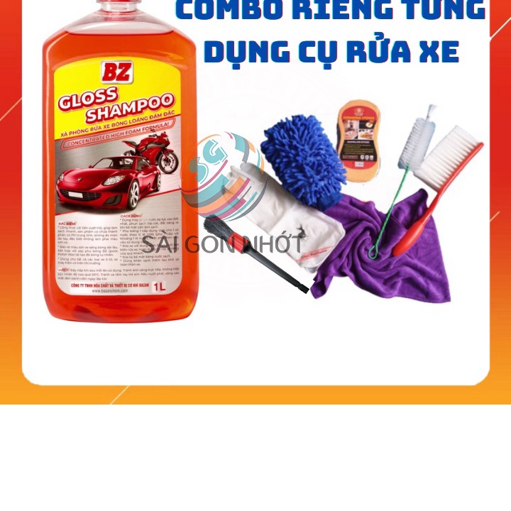 Nước rửa xe, xà bông rửa xe bọt tuyết BZ Gloss Shampoo 1L - siêu bọt, siêu sạch, công ng