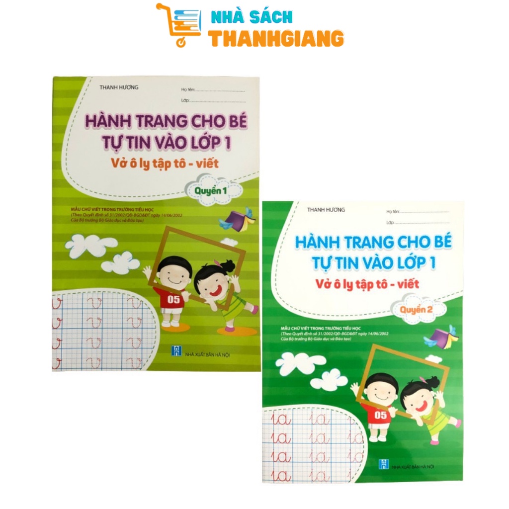 Sách - Combo Vở Ô Ly Tập Tô - Viết - Hành Trang Cho Bé Tự Tin Vào Lớp 1 - Quyển 1,2 (2 cuốn)