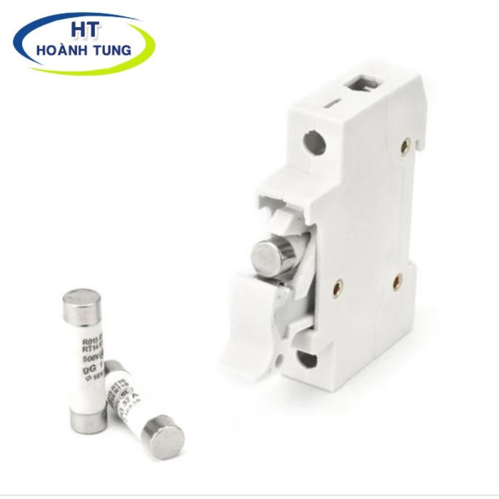Bộ cầu chì sứ RT18-32X có đèn loại 1 pha gồm vỏ và ruột chì bảo vệ quá dòng, quá tải hệ thống điện