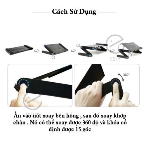 GIÁ ĐỠ LAPTOP CÓ ĐẾ TẢN NHIỆT 2 QUẠT TÍCH HỢP ESLY 360 - HanruiOffical