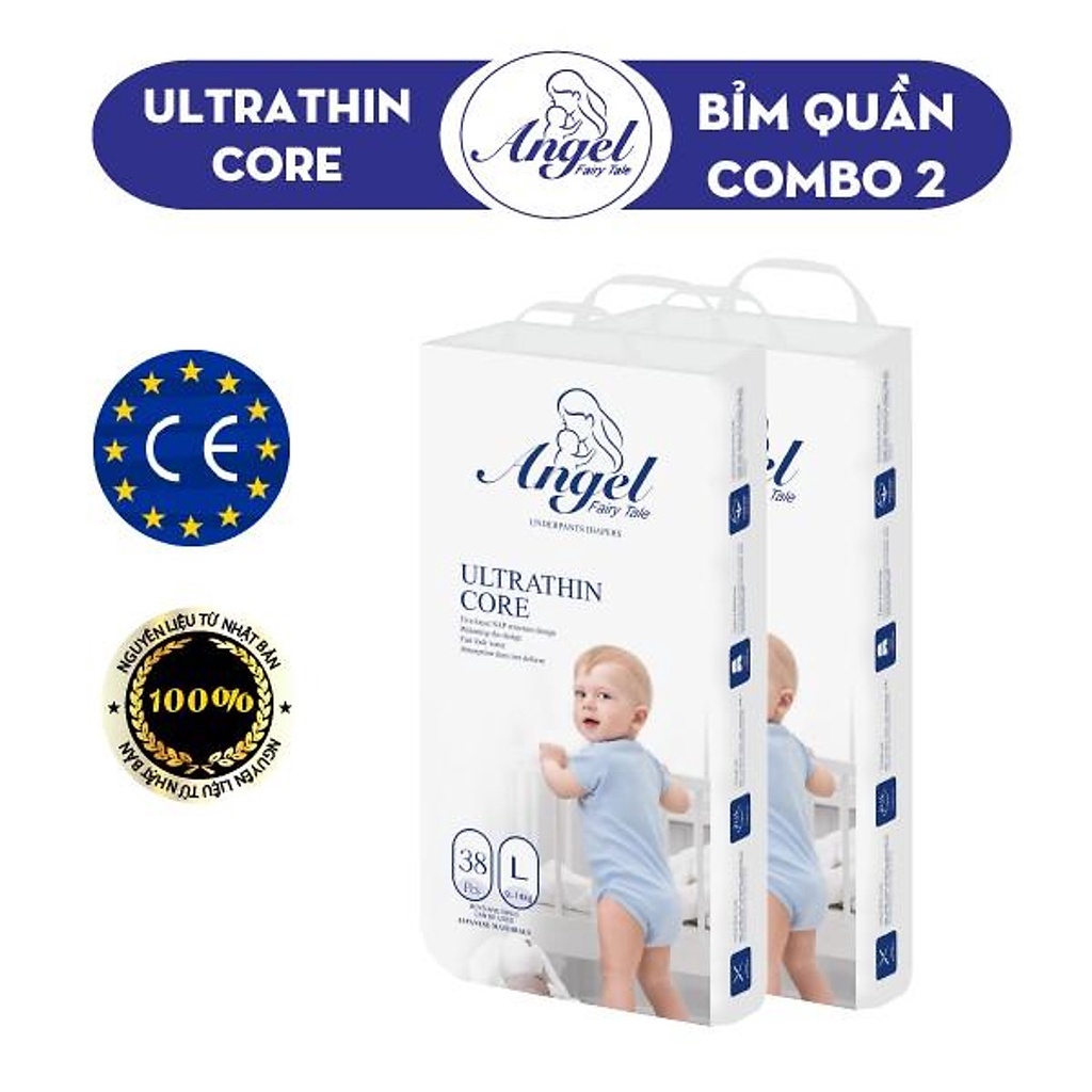 Combo 2 bịch bỉm quần Angel đủ size M40, L38, XL36, XXL34