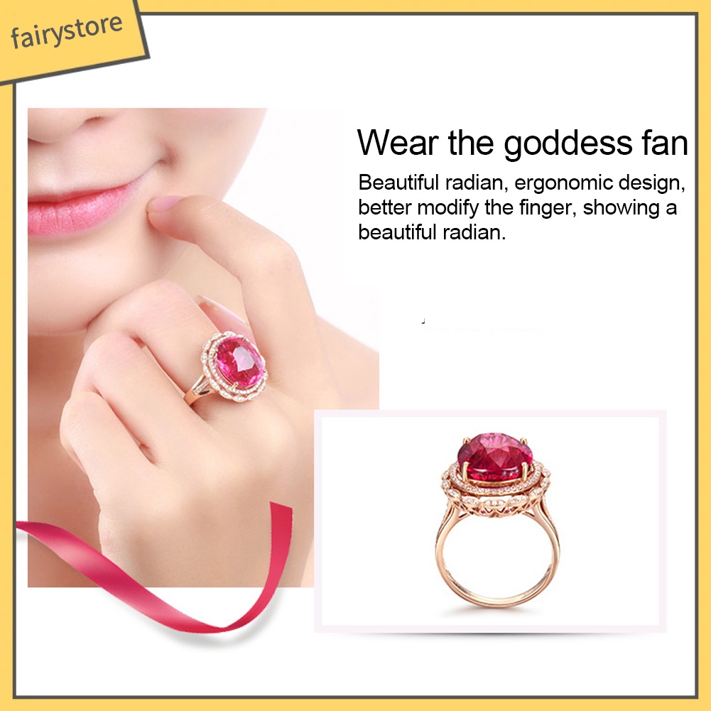 Nhẫn đính đá ruby giả thời trang sang trọng cho nữ