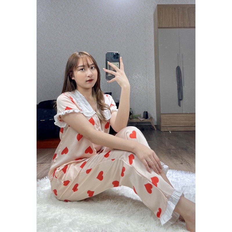 Bộ Pijama Tiểu Thư Tay Ngắn Quần Dài | BigBuy360 - bigbuy360.vn