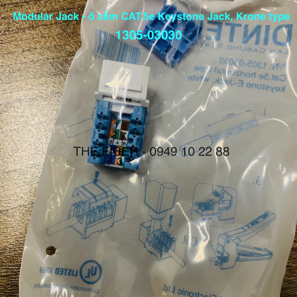 Modular Jack - ổ cắm CAT.5e UTP Keystone Jack, Krone type 1305-03030