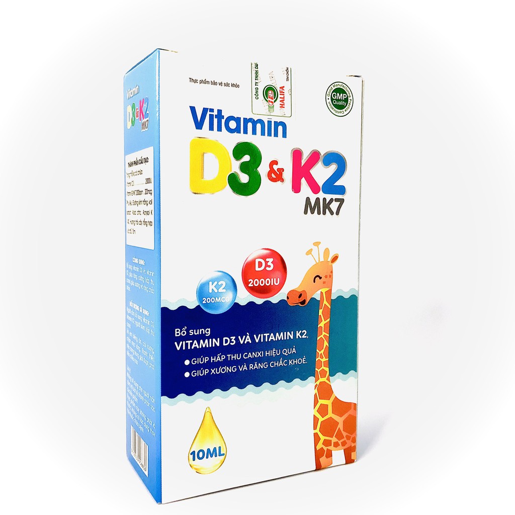 Vitamin D3 & K2 mk7 2000IU giúp hấp thu canxi hiệu quả, giúp xương và răng chắc khỏe | Thế Giới Skin Care