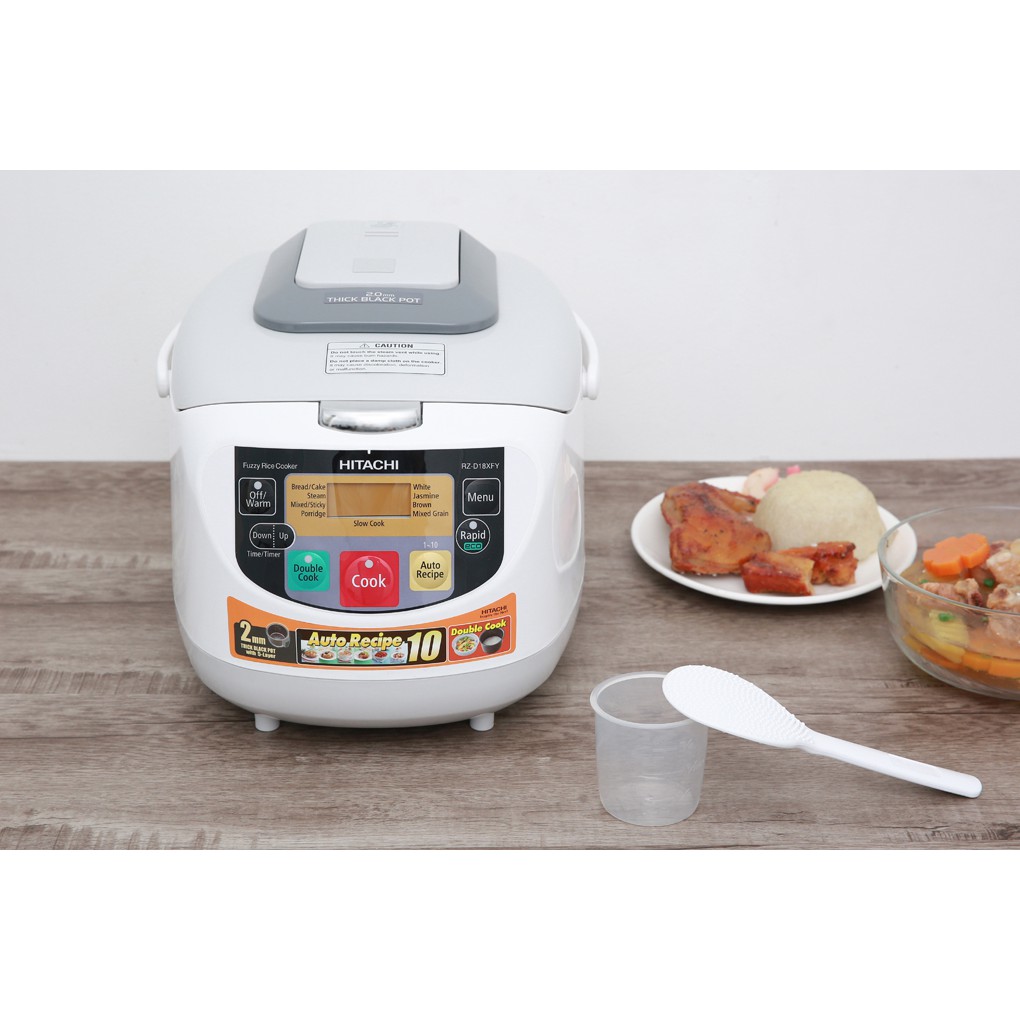 Nồi cơm điện tử Hitachi (Nhật Bản) RZ-D18XFY(GWH) 1.8 lít trắng made in Thái Lan (Bảo hành 12 tháng)