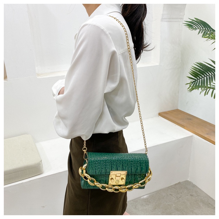 IELGY Túi Đeo Vai Hình Vuông Cỡ Nhỏ Phối Dây Xích Thời Trang Cho Nữ