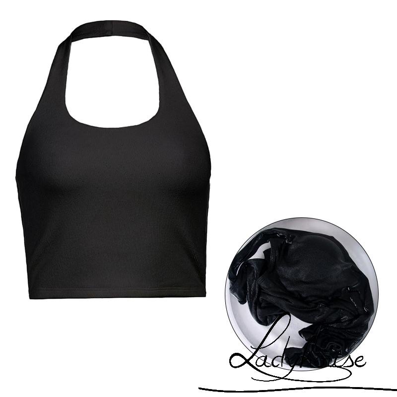 Áo Croptop Hai Dây Màu Sắc Trơn Phong Cách Cổ Điển Cho Nữ