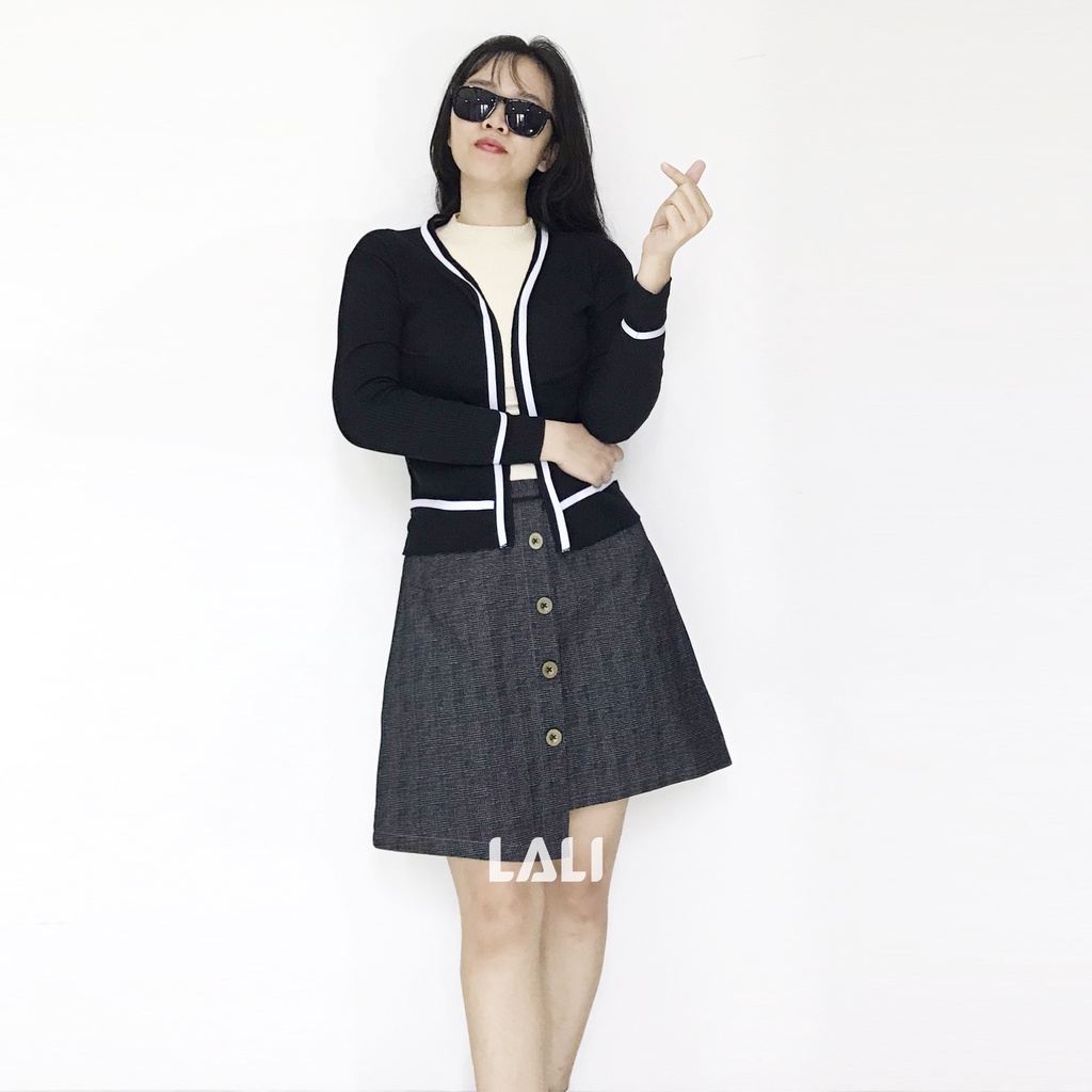 Áo khoác cardigan thun gân kẻ sọc tôn dáng | BigBuy360 - bigbuy360.vn