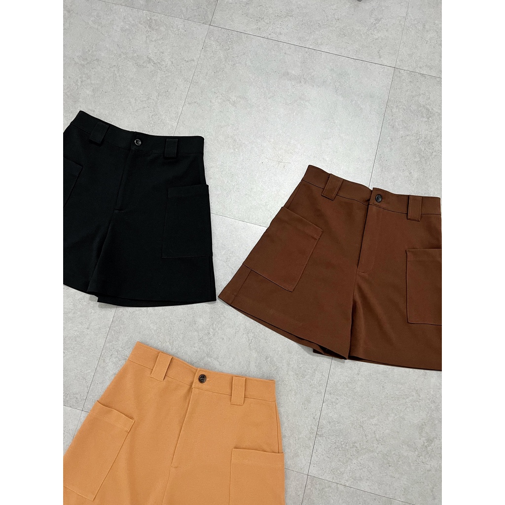 Quần short HHVINTAGE kiểu ống rộng, có túi
