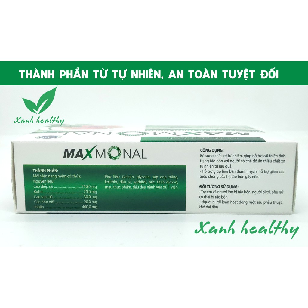 MAXMONAL bổ sung chất xơ, giảm táo bón, tiêu trĩ thành phần từ thiên nhiên - hàng chính hãng