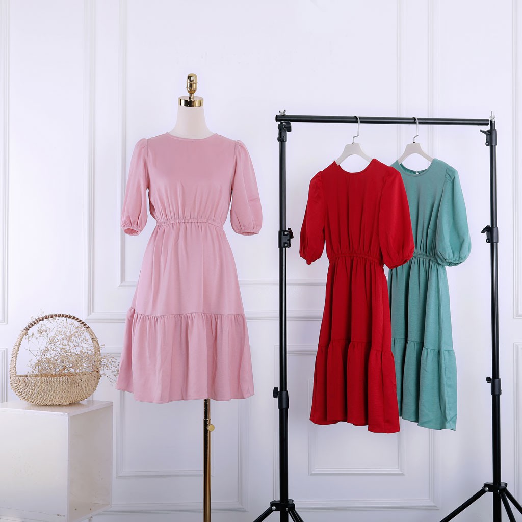 Đầm nữ đuôi cá dáng xòe, chun eo tôn dáng, nhẹ nhàng, tiểu thư, thiết kế cao cấp TKFASHION DK855