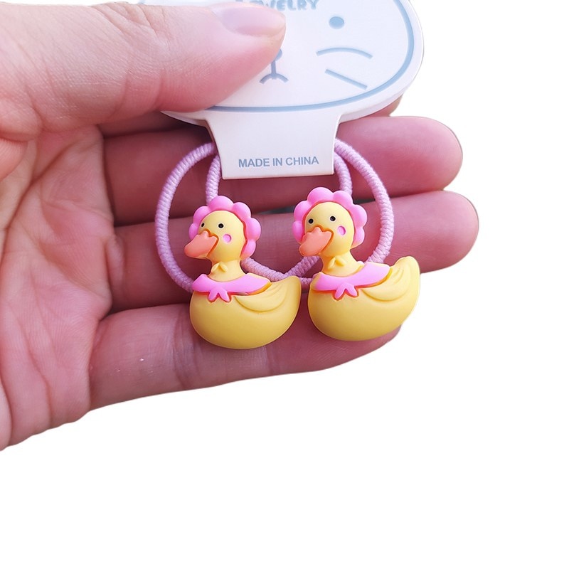 Set 2 dây buộc tóc co giãn hình khủng long dễ thương cho bé gái