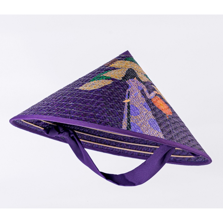 Nón cỏ bàng màu tím MARIES 16 vành đội nhẹ bền