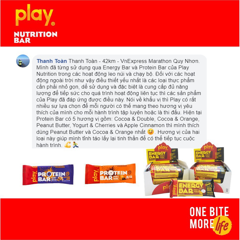 Hộp 12 Thanh Protein Bar PLAY Vị Bơ Đậu Phộng SP8.1