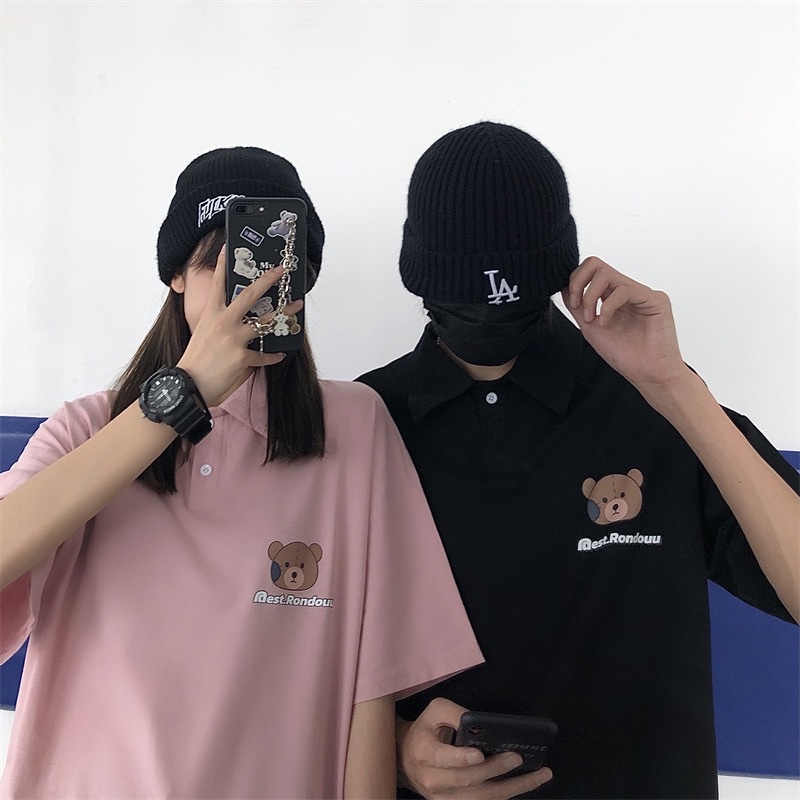 [Rẻ vô địch] Áo thun có cổ , áo polo gấu ngực freesize dành cho nam và nữ