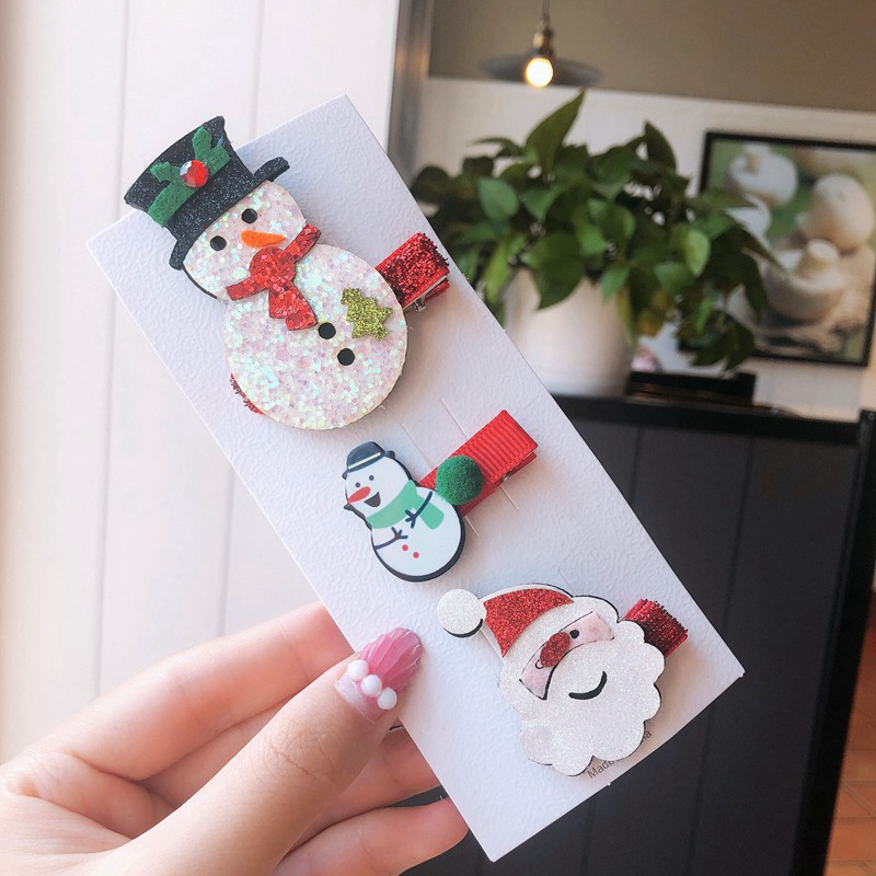 Bộ 5 Kẹp Tóc Phong Cách Giáng Sinh Đáng Yêu Cho Bé Gái