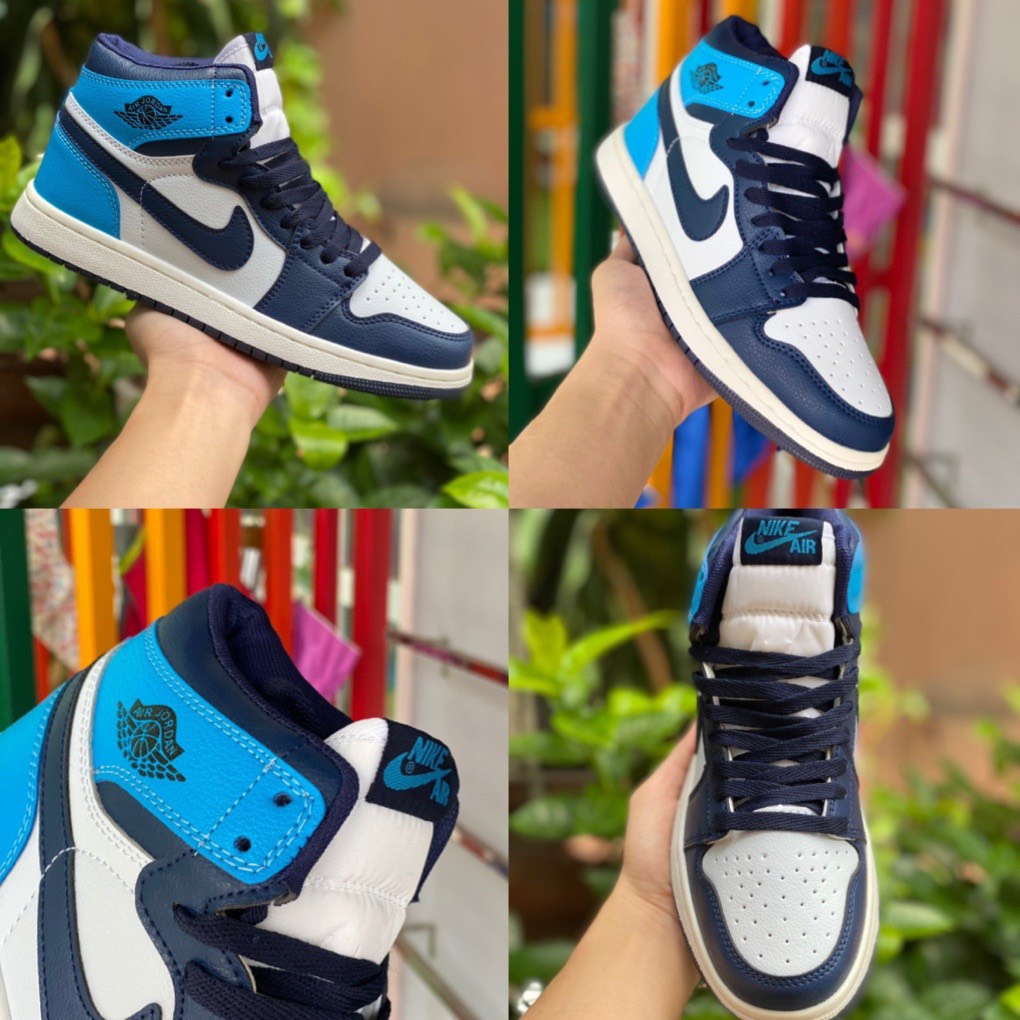 [FREESHIP] Giày Thể Thao Sneakers AIR JORDAN 1 Retro High Obsidian UNC Xanh Than Gót Xanh Dương Cao Cổ