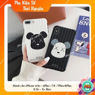 Ốp lưng gấu kaws - ốp iphone dẻo nổi sọc - vali3d