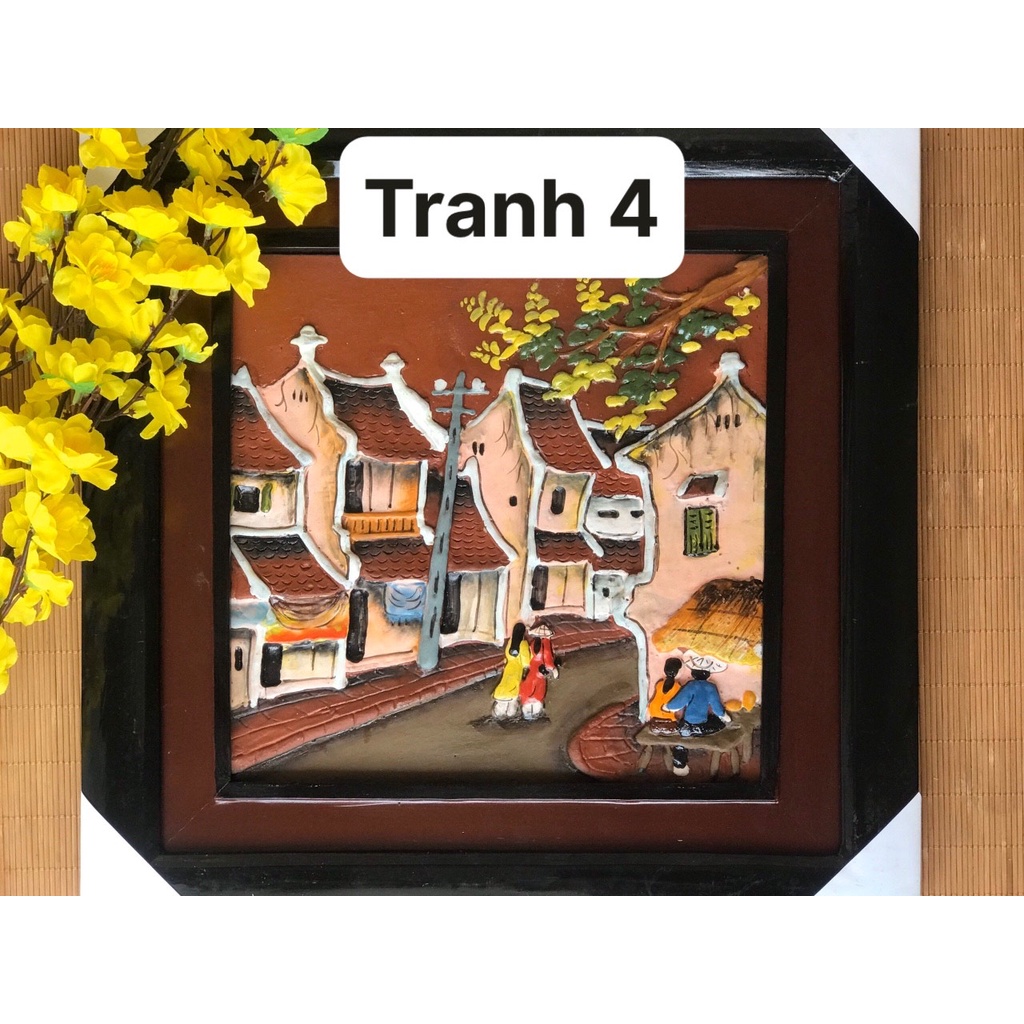 Tranh Gốm Bát Tràng 25x25 cm và 45x45cm