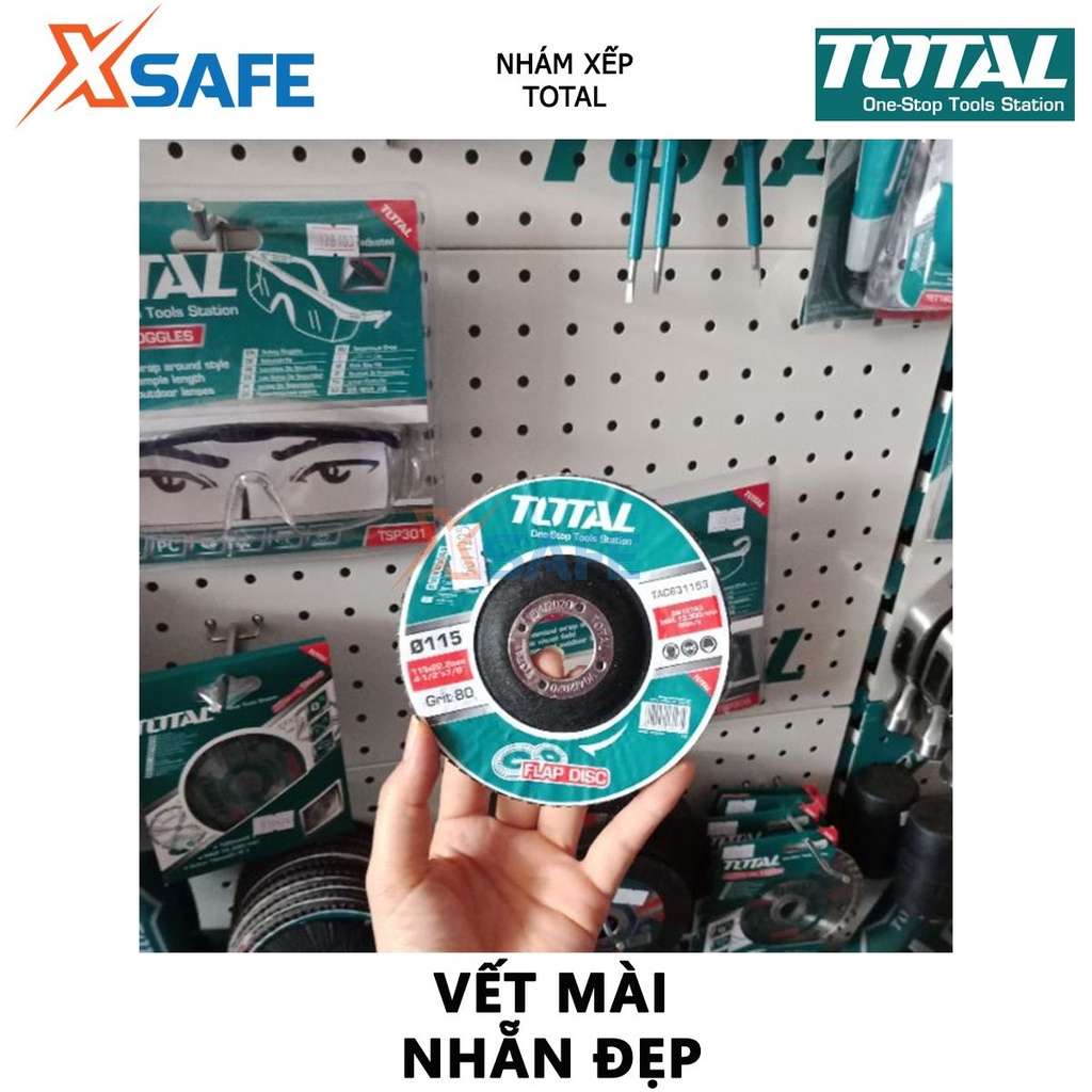 Đĩa nhám xếp TOTAL kích thước 115*22mm,P40-P60-P80, tích hợp thép cao cấp, thép, gang và thép miếng - [XSAFE]