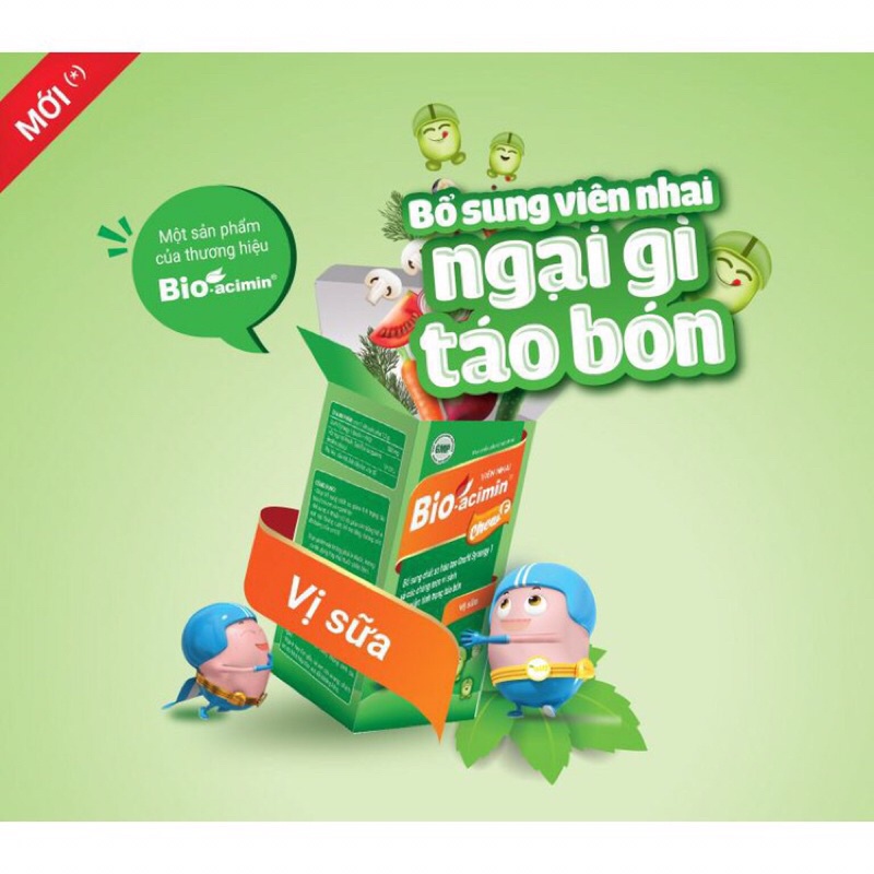 Bio Fiber Chew viên nhai chống táo bón cho bé - men vi sinh
