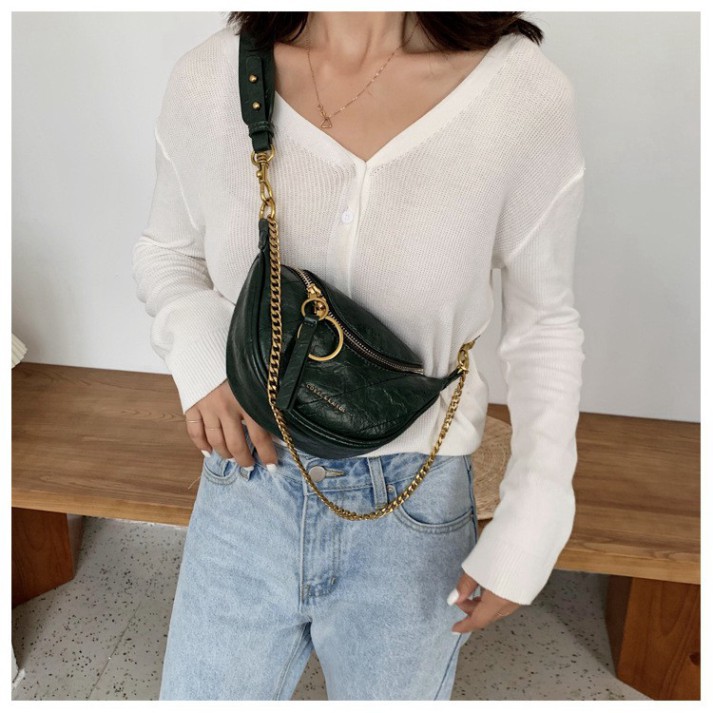 {Hot Trend} Túi bao tử đeo chéo trước ngực Cnk khóa tròn da PU siêu mềm DC07 túi đeo chéo | BigBuy360 - bigbuy360.vn