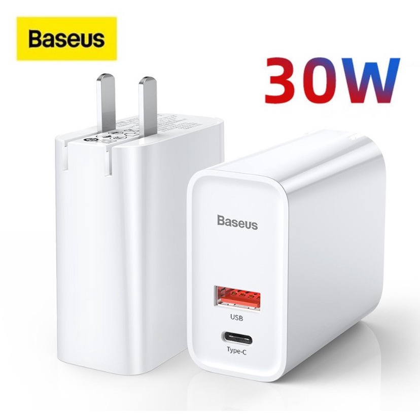 Củ sạc nhanh 30W Baseus 2 cổng - Cục sạc QC3.0 đa năng dùng cho iphone samsung ...