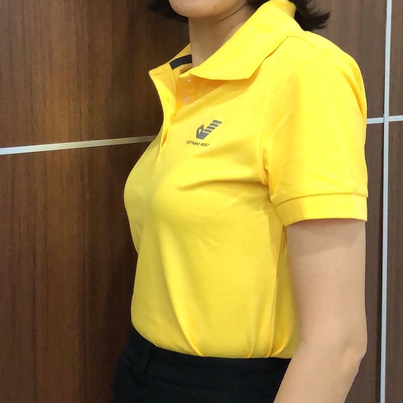 Áo Thun Nữ Vàng Thương Hiệu Bưu Điện Việt Nam Có Cổ Chính Hãng VnPost