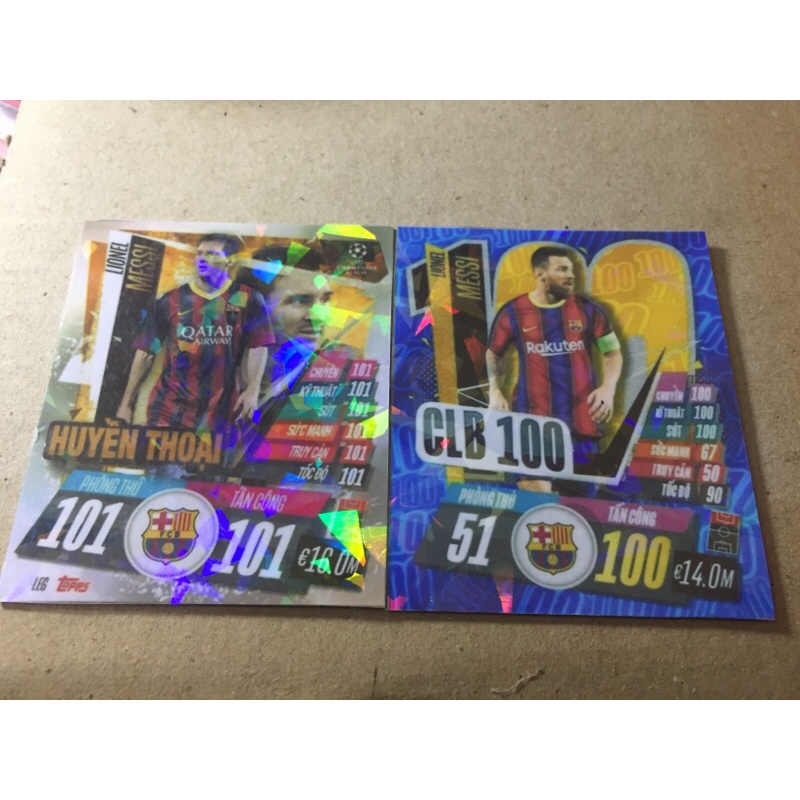 Lẻ thẻ match attax Messi Barcelona Paris SAINT GERMANT Argentina Barca PSG