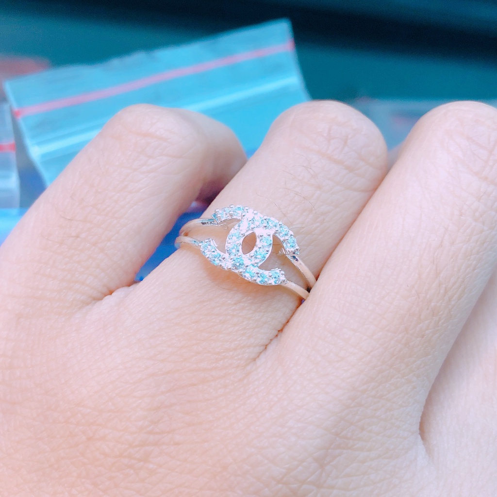 NHẪN NỮ BẠC TA CHỮ X GẮN ĐÁ NHỎ XINH - BẠC BIBI