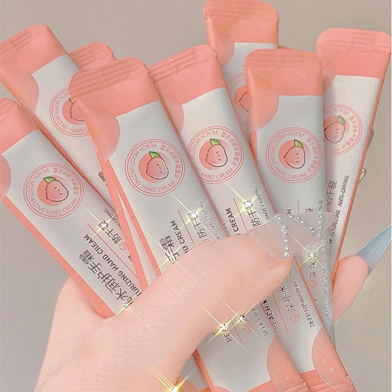Hộp 20 gói kem dưỡng da tay Đào Qise làm trắng mờ thâm sạm, Set 20 kem dưỡng trắng da tay Qise chiết xuất Đào dưỡng ẩm