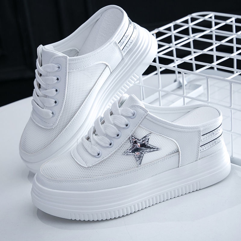 Giày Lười Đế Dày Phối Lưới Thoáng Khí Cho Nữ