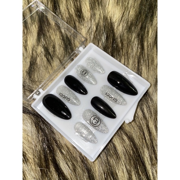 🎀 Nail box , móng up thiết kế đen nhũ flash 🎀