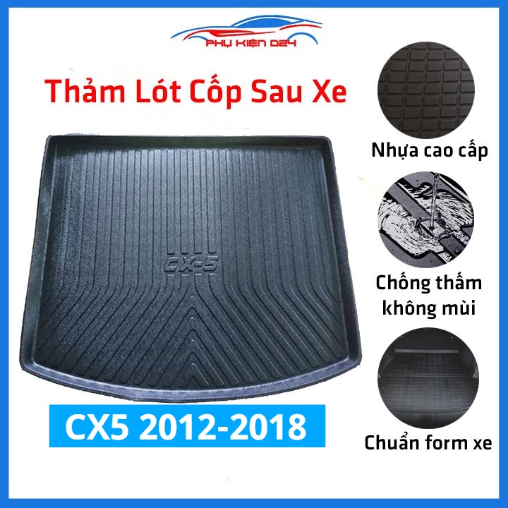 Thảm nhựa lót cốp CX5 2012-2013-2014-2015-2016-2017-2018 nhựa dẻo dày dặn đàn hồi tốt