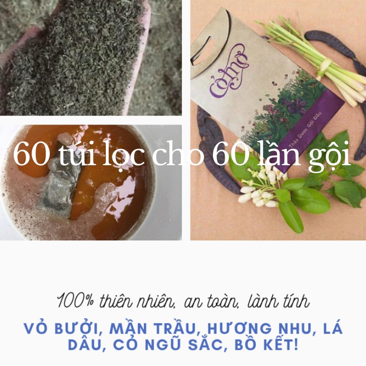 COMBO túi lọc gội đầu- túi lọc bồ kết- Thảo dược gội đầu