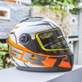 Mũ bảo hiểm Fullface ASIA MT136 ( SRT TRẮNG CAM )