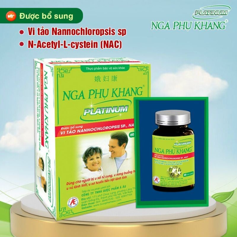Nga phụ khang Platinum Lọ 60v hàm lượng cao hơn tốt hơn, mẫu mới, hỗ trợ giảm u nang buồng trứng, u xơ tử cung