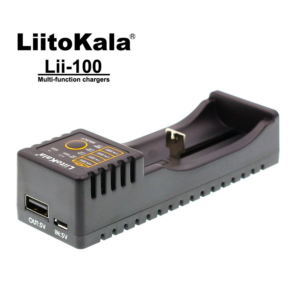 Sạc đa năng pin 3.7v Liitokala Lii-100 kèm dây sạc phù hợp pin 18650 18490, 18350, 17670, 17500, 16340