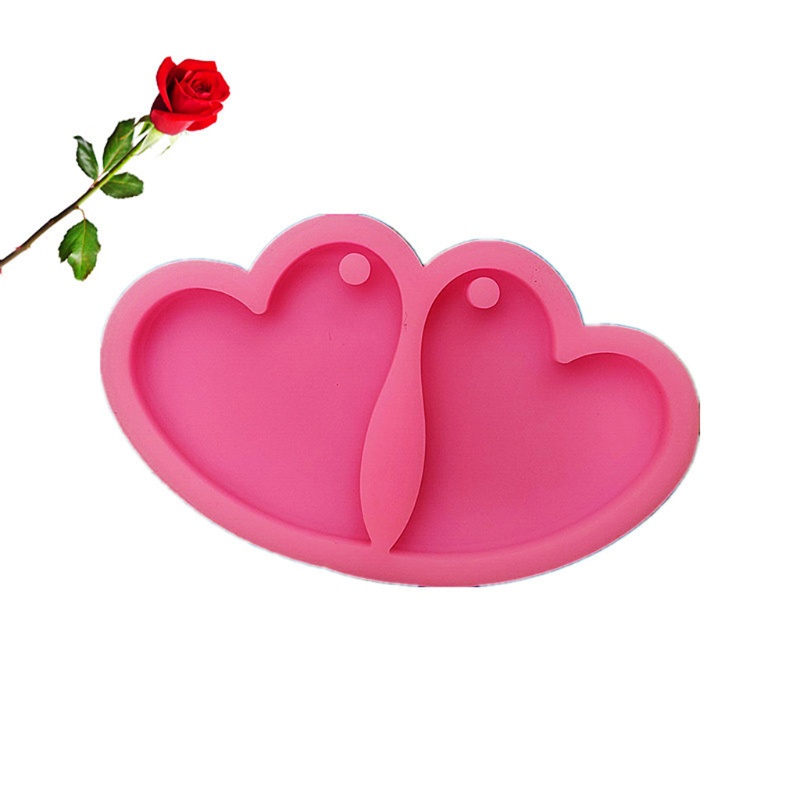 Sa Khuôn Silicone Làm Bông Tai Hình Trái Tim DIY