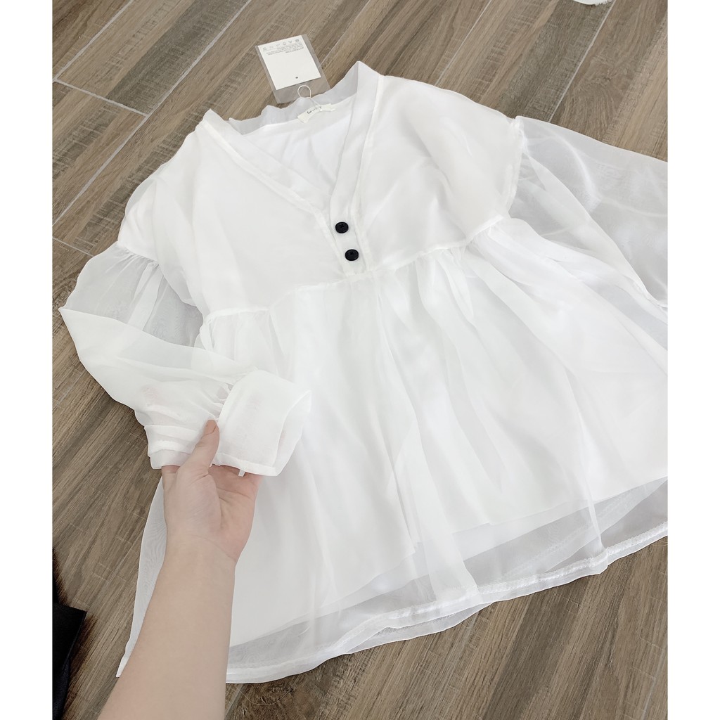Áo Babydoll 2 Lớp Cúc Tầng Xinh Xắn CD543