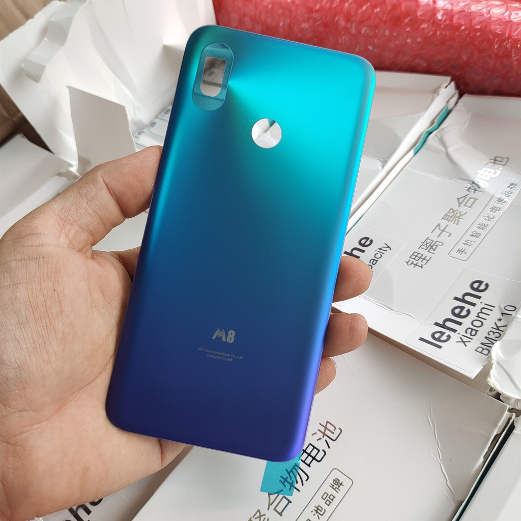 Nắp lưng kính Mi 8 / Mi 8 Ee / Mi 8 pro Ánh tím