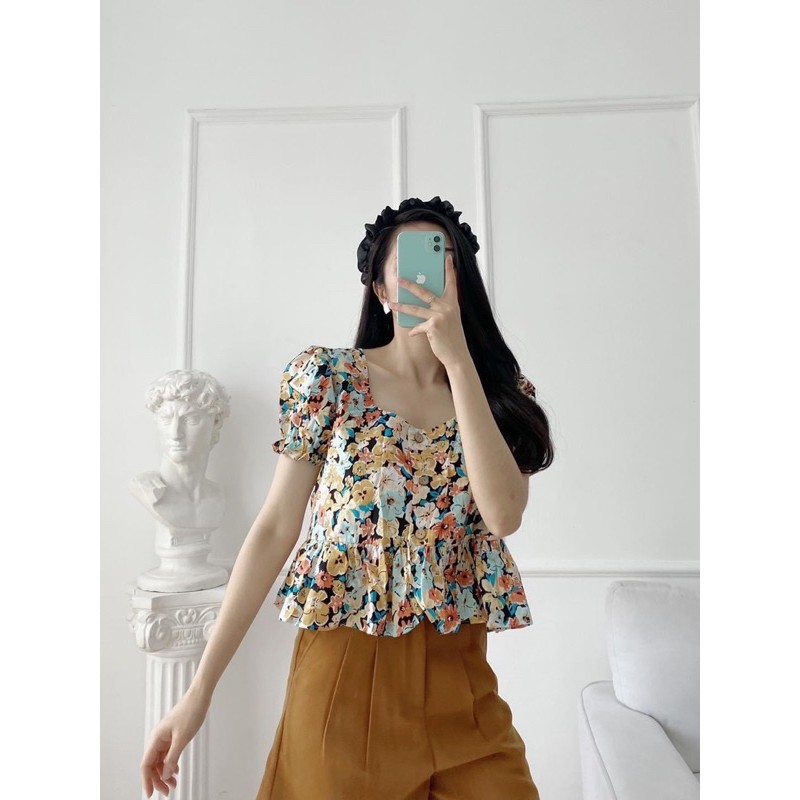 [FREESHIP - HÀNG LOẠI 1] SET ÁO HOA THÔ MIX QUẦN SOOC KHOÁ SƯỜN SIÊU XINH