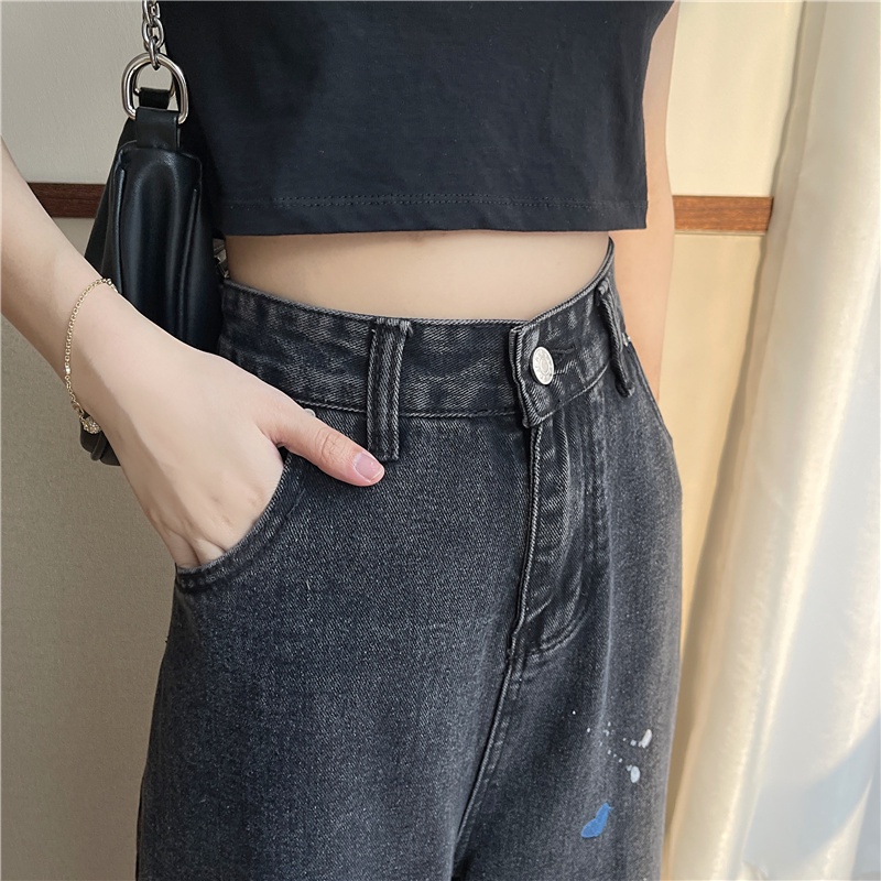 Quần Jeans Nữ Lưng Cao Ống Rộng Thời Trang Hàn Quốc