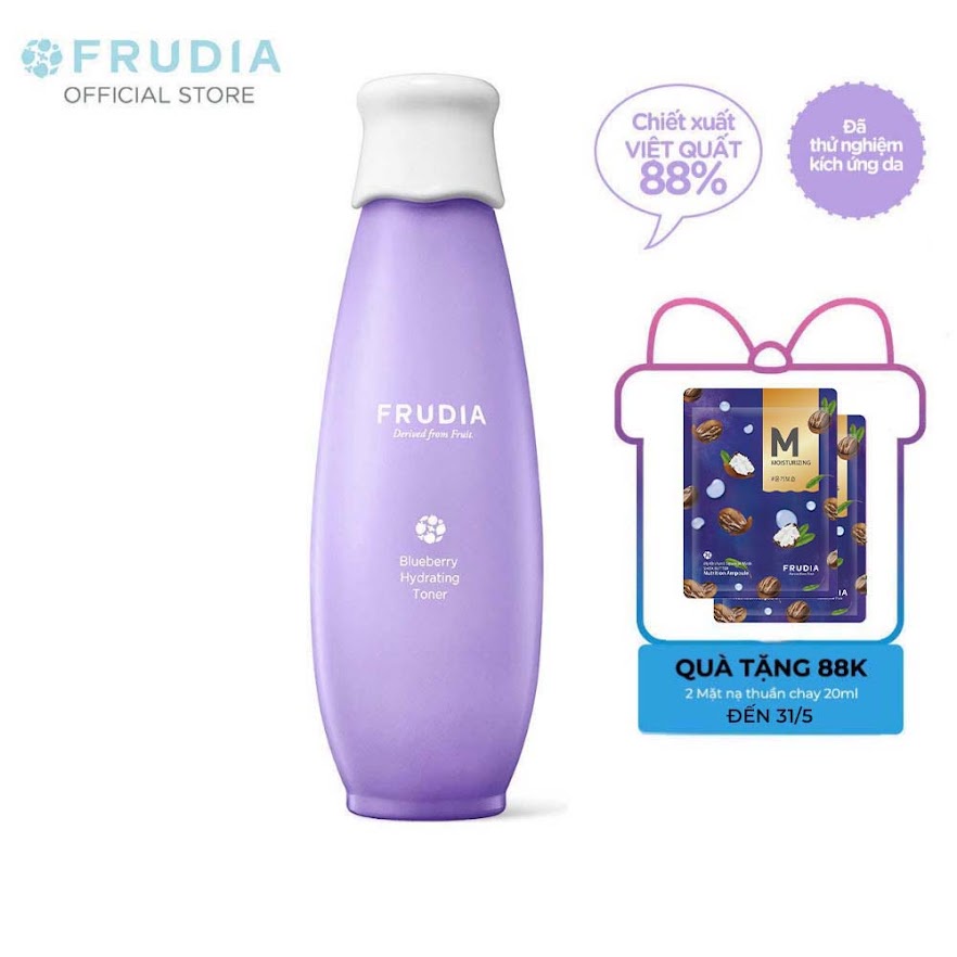 [Tặng 88k] Nước Hoa Hồng Dưỡng Ẩm Dành Cho Da Khô Từ Việt Quất Frudia Blueberry Hydrating Toner 195ml